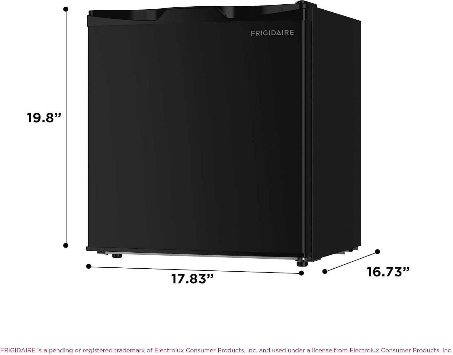 Frigidaire EFR115 Mini Refrigerator - Energy Saving - CFC Free - Slide Out Shelves - Ideal for for Dorm, Office, RV, Garage, Apartment - 1.6 Cubic Feet, Black
