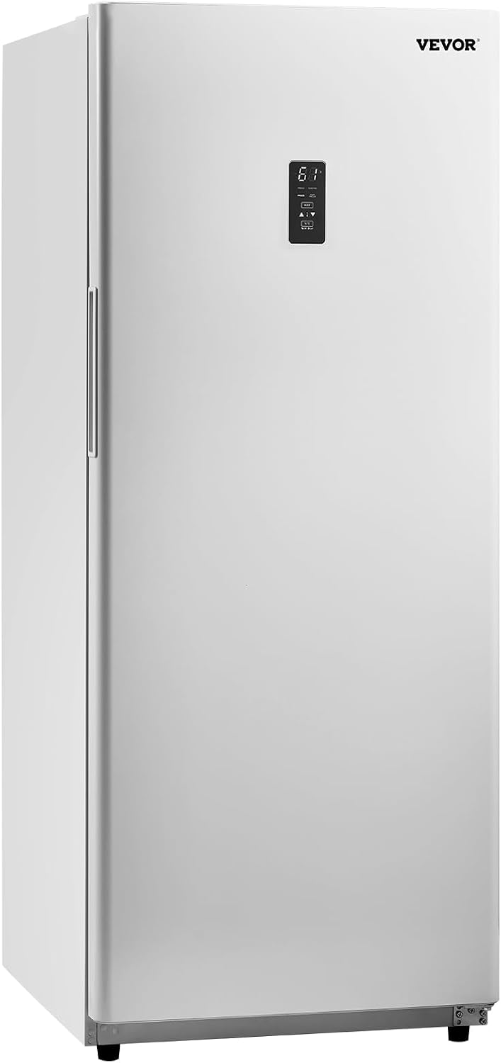 VEVOR Convertible Freezer/Refrigerator, 14 Cu.Ft Frost Free Upright Freezer with Temp Control Panel, Door Open too Long Alarm, Adjustable Shelves and LED, Standing Fridge for Kitchen, Office, Garage
