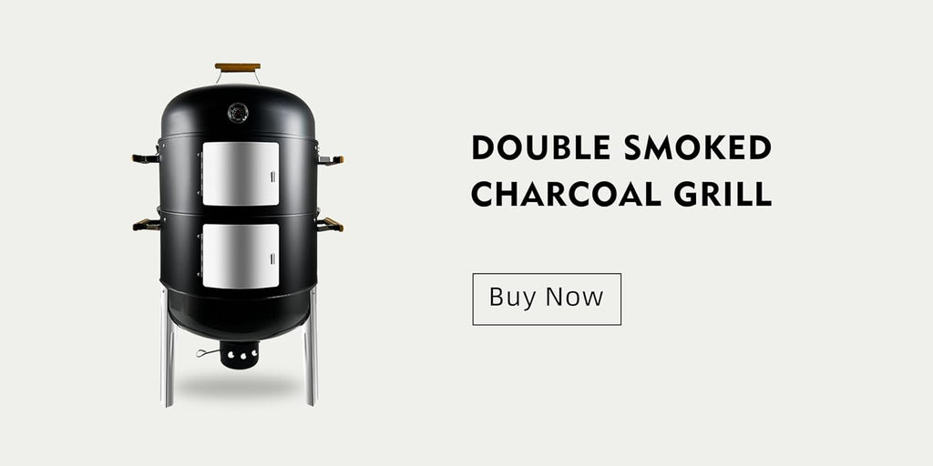 20.5' Smoker grill XXL built in thermometer Air vent 2 pcs doors Multi-Layer heavy duty Smoke BBQ with Rib hanger set with 4 Hooks Parties backyard