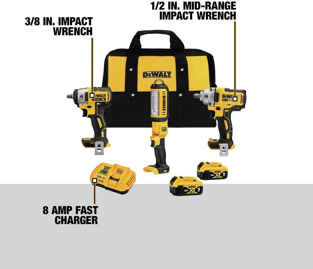 DEWALT DCK302P2 20V MAX* XR® 3-Tool Automotive Combo Kit