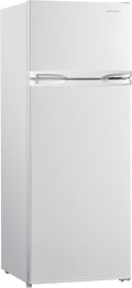West Bend Apartment Refrigerator Freestanding Reversible Dual Doors Full Fridge with Freezer, Full-Range Temperature Control with Adjustable and Removable Door Bins and Shelves, 7.5-Cu.Ft, White