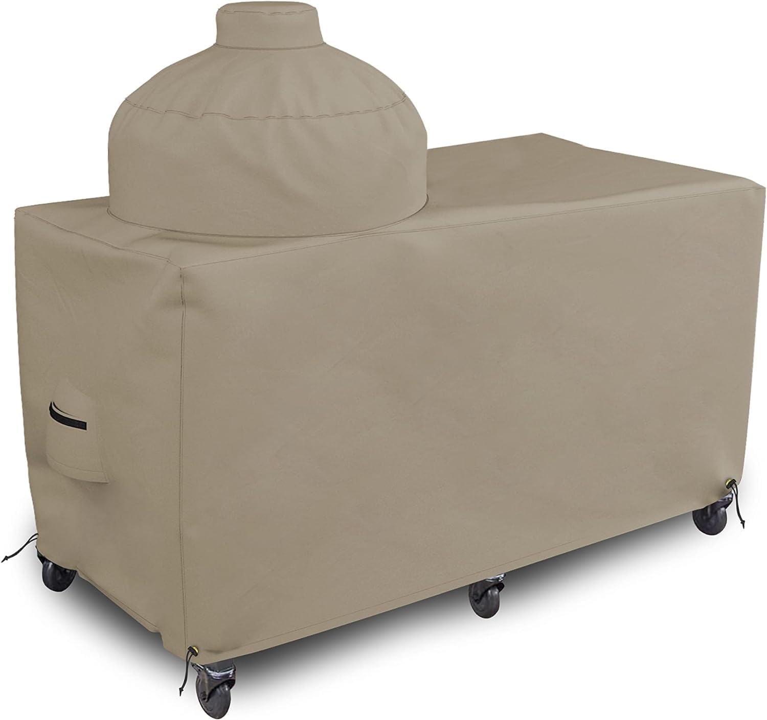 Covers & all Big Egg Grill Cover, 12 Oz Waterproof UV & Weather Resistant, PVC Coated Outdoor Cover with Air Vents & Drawstrings (60' L x 36' D x 50' H, Beige)