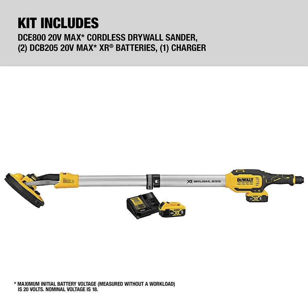 DEWALT 20V MAX Cordless Drywall Sander, Tool Only (DCE800B)
