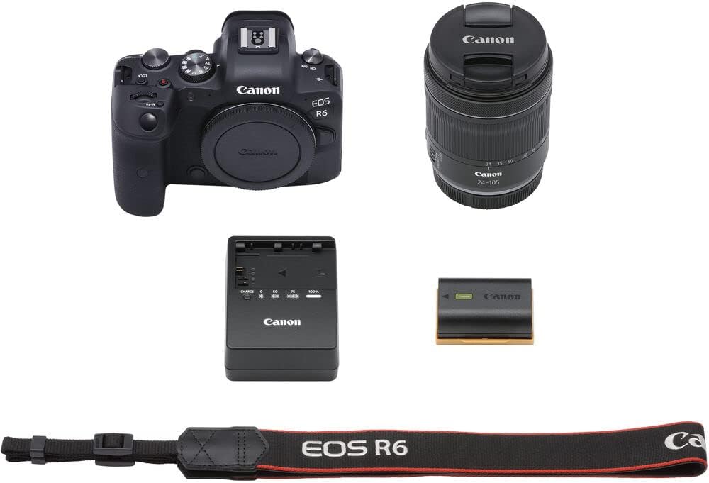Canon EOS R6 Mirrorless Digital Camera with 24-105mm f/4-7.1 Lens (4082C022) + 64GB Memory Card + Case + Corel Photo Software + LPE6 Battery + External Charger + Card Reader + More
