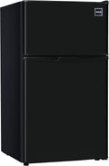 RCA - 2-Door - Compact Refrigerator/Freezer - Reversible Doors - Adjustable Thermostat - 3.2 Cu. Ft. - Black,