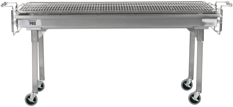 Backyard Pro CHAR60SS 60' Stainless Steel Charcoal Grill with Removable Legs and Cover