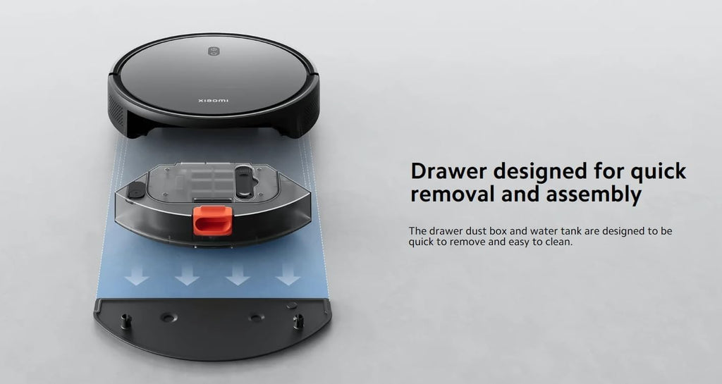 Xiaomi Robot Vacuum E10C, 3500Pa Powerful Suction Fan Blower, Combination of Multiple sensors, App Control, Smart Water Tank, Black