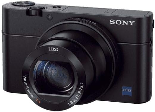 Sony RX100 III 20.1 MP Premium Compact Digital Camera w/1-inch Sensor and 24-70mm F1.8-2.8 ZEISS Zoom Lens (DSCRX100M3/B), 6in l x 4.65in w x 2.93in h, Black
