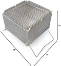 Generic Flip Flop Grill - Charcoal Barbecue Grill - Silver - Stainless Steel - Rotisserie Kit - Outdoor, Camping