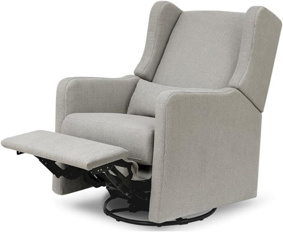 DaVinci Carter's Arlo Glider Recliner Nursery Chair - Water & Stain Resistant Glider Rocking Chair for Nursery - GREENGUARD Gold, FSC & Certi-PUR US Certified - Cozy Swivel Rocker Recliner - Grey