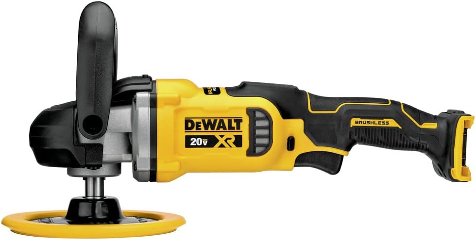 DEWALT 20V MAX* XR Cordless Polisher, Rotary, Variable Speed, 7-Inch, 180 mm, Tool Only (DCM849B)