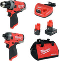 Milwaukee Electric Tools 2598-22 M12 Fuel 2 Pc Kit- 1/2' Hammer Drill & 1/4' Impact