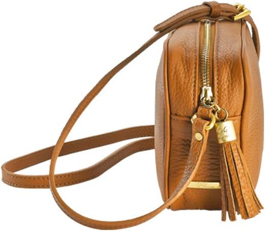 GiGi New York Handcrafted Womens Pebble Grain Leather Madison Crossbody Camera Bag