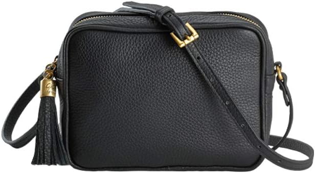 GiGi New York Handcrafted Womens Pebble Grain Leather Madison Crossbody Camera Bag