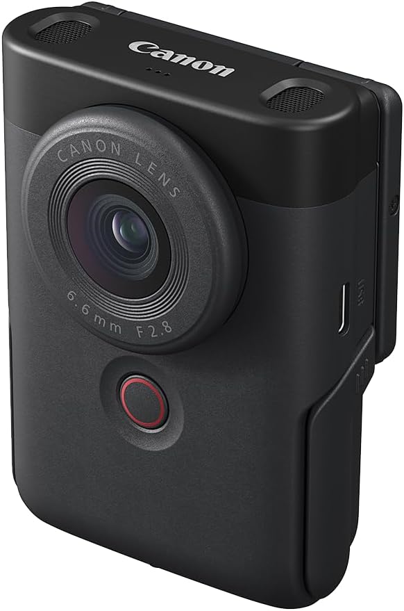 Canon PowerShot V10 Compact Vlogging Camera, 1' CMOS Sensor, 4K Video Streaming, Built‑in Wide‑Angle Zoom Lens, Flip‑LCD & Stereo Mic, Image Stabilization, Creator Studio in Your Pocket, Black