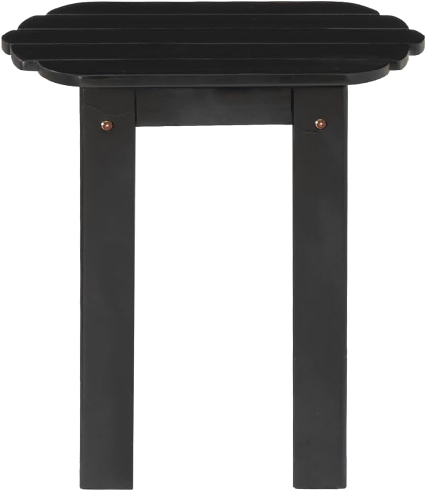 Linon Jayce Black Solid Wood Adirondack Two Piece Chair and Side Table Set