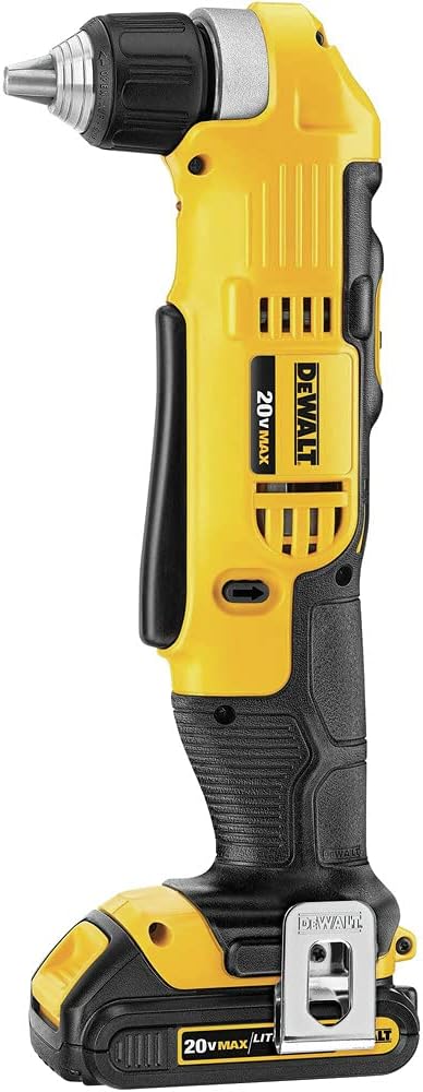 DEWALT DCD740C1 Right Angle Drill Kit, Yellow, 0.5