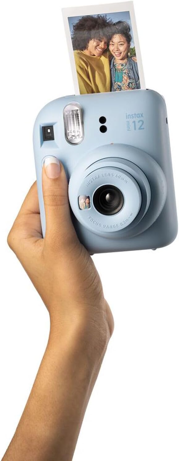 FUJIFILM INSTAX MINI 12 Film Camera Pastel Blue Bundle with Instant Film- 40 Photo Sheets with Camera Case and Accessories Ideal Gift for Kids, Teenage Girl & Adults