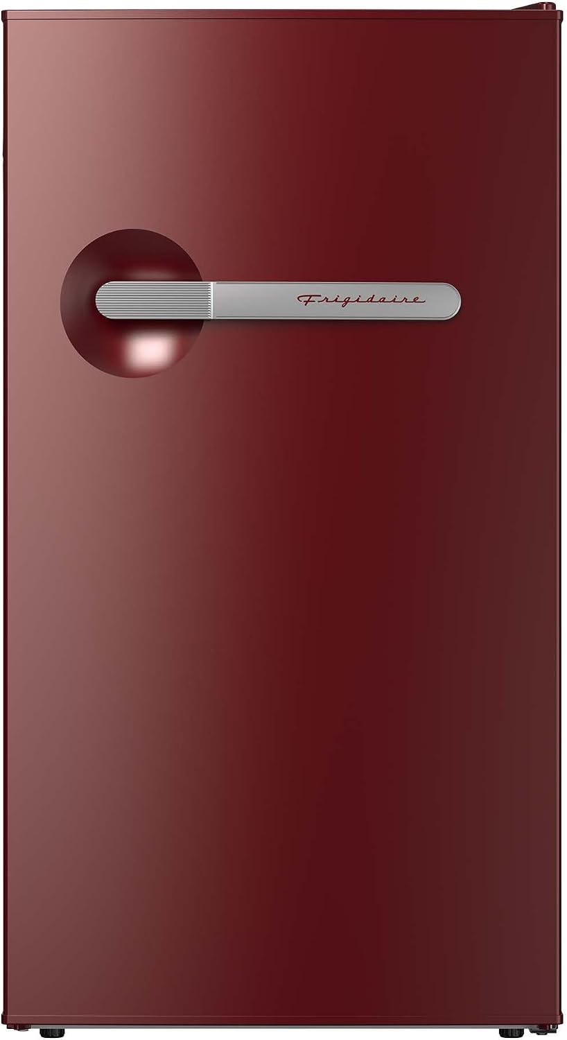 Frigidaire Refrigerator-Retro Mini Fridge Energy Saving-Adjustable Thermostat Control- Ideal for Dorm, Office, RV, Garage, Apartment 3.1 Cu Ft, RED