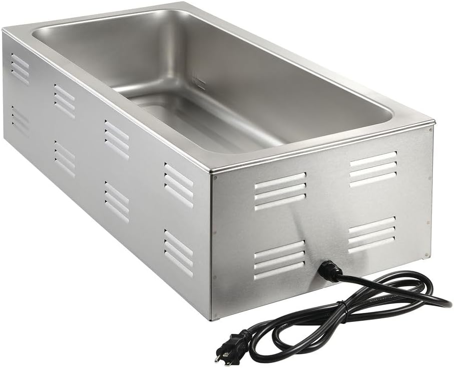 Kratos Commercial Electric Countertop Food Warmer |Large 4/3 Size Portable Steam Table Food Warmer for Catered Events |Stainless Steel | 120V, 1500 Watts (28W-532)