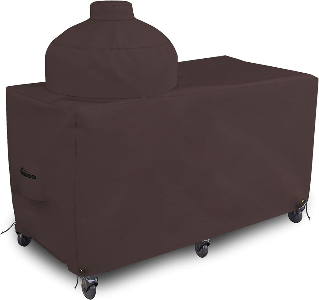 Big Egg Grill Outdoor Patio Covers 18 Oz Waterproof - 100% UV & Weather Resistant PVC Coated Patio Furniture Covers with Air Pockets & Drawstring for Snug fit (60' L x 36' W x 56' H, Coffee)