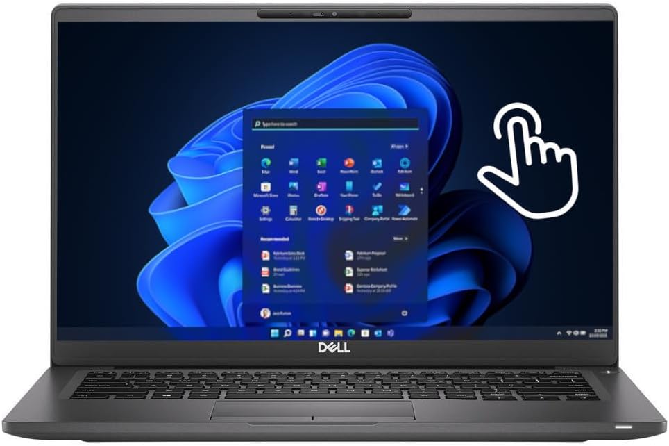 Dell 7400 Latitude Laptop 14' 1920x1080 FHD Touchscreen Notebook, 8th Gen Intel Core i7-8665U, 32GB RAM, 512GB M.2-NVMe, HDMI, Type-C, Webcam, Windows 11 Pro (Renewed)
