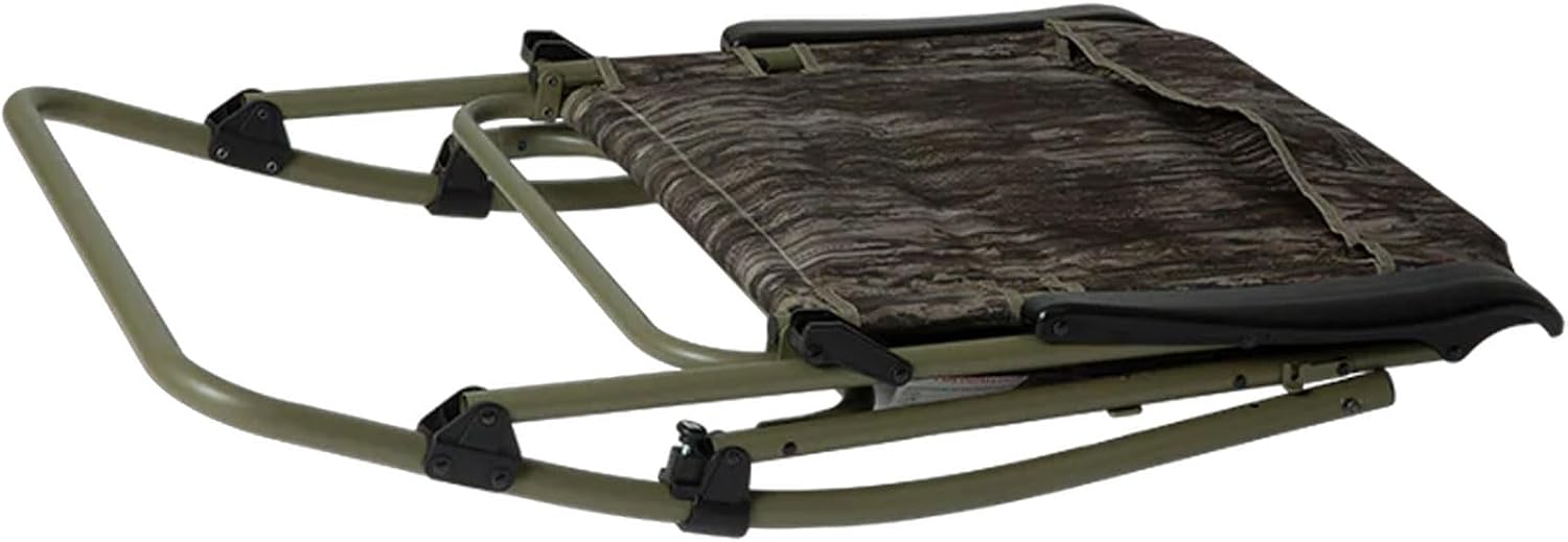 Banded Folding Rocking Chair | Lightweight Portable Weather-Resistant Extra-Wide Padded Outdoor Hunting & Camping Chair with Tubular Steel Frame & Armrests, Realtree Legacy