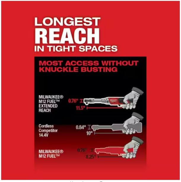 Milwaukee 2560-20 M12 FUEL 3/8' Extended Ratchet (Bare Tool)