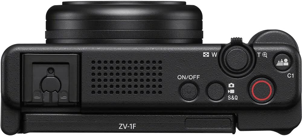 Sony ZV-1F Vlogging Camera | Black Bundle with 64GB Memory Card + Cleaning Cloth + 8' Flexipod + Spare Battery & Charger + Camera Bag + 5-Piece Cleaning Kit (8 Items)