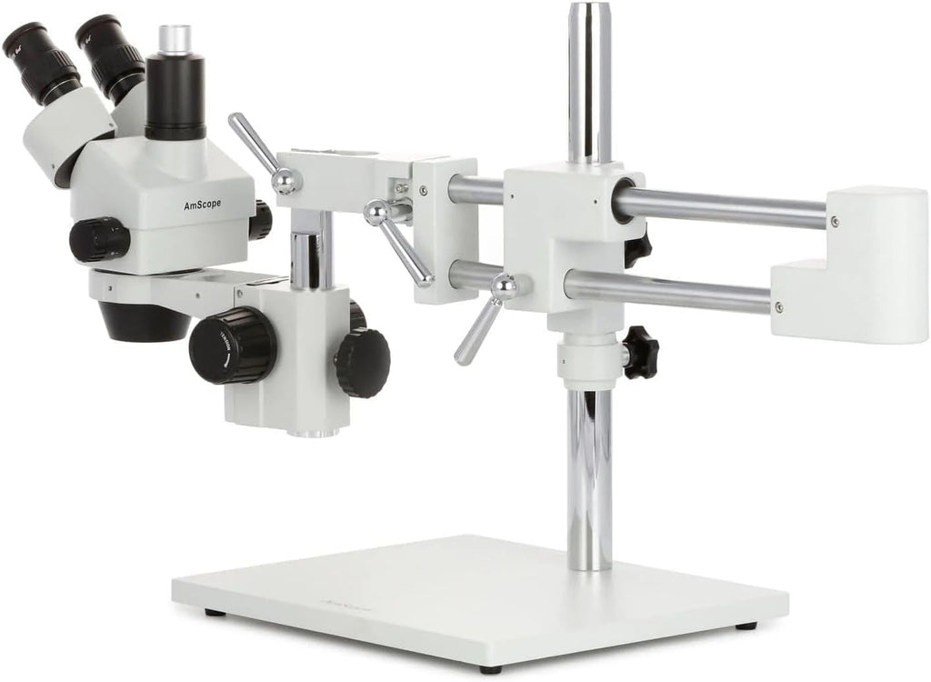 AmScope - 3.5X-180X Trinocular Stereo Microscope with 4-Zone 144-LED Ring Light and 10MP Camera - SM-4TZZ-144A-10M