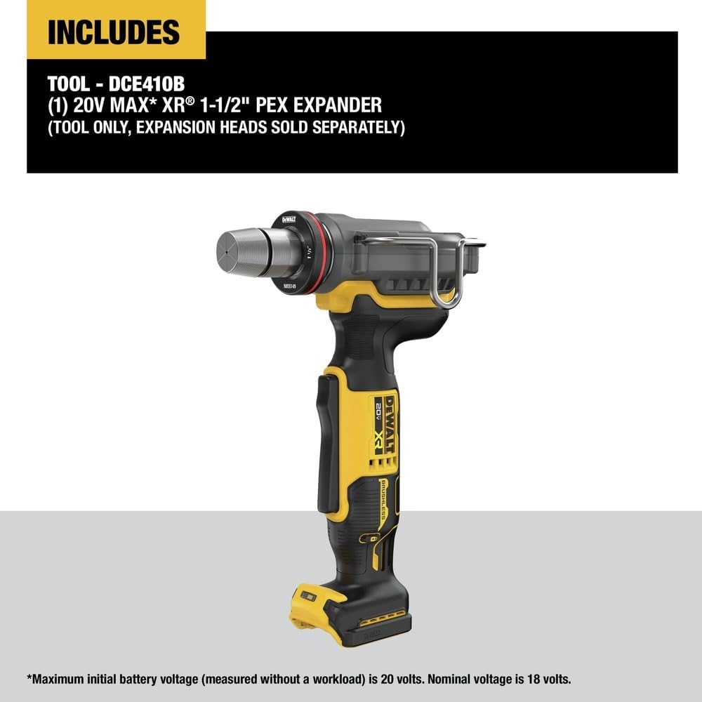 DEWALT 20V MAX XR PEX Expander Tool, 3/8' to 1-1/2' Expansion, Bare Tool Only (DCE410B)