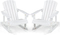 Giantex Wooden Adirondack Rocking Chairs Set of 2 - Kids Outdoor Rocker with Slatted seat, Smooth Rocking Feet, 300LBS Weight Capacity, Porch Rocking Chair for Balcony, Backyard, Poolside (2, White)
