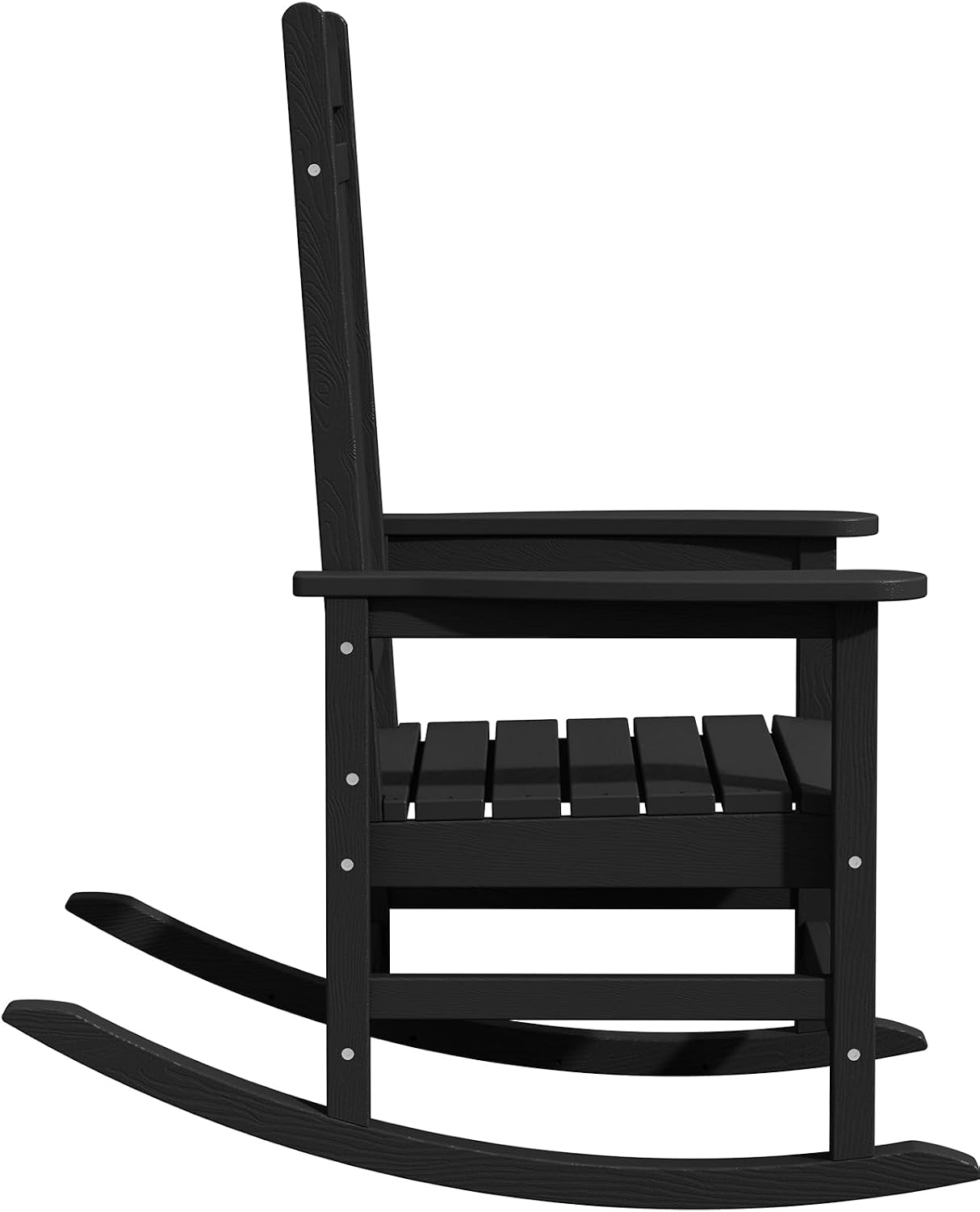KINGYES Oversized Outdoor Rocking Chairs, HDPE All-Weather Patio Rocking Chairs High Back Porch Rocker for Adult, Black