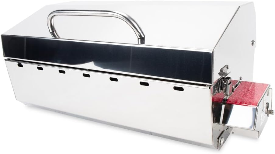 Kuuma Stow and Go Propane Tabletop and Mountable Grill - Stainless Steel Gas Grill with Foldable Legs | Great for Camping, Boating, Picnics, Barbeques & More |13,000 BTUs - (58130)