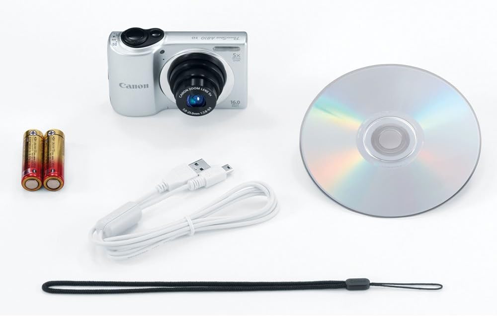 Canon PowerShot A810 16MP Digital Camera with 5X Optical Zoom-Silver 6179B001 (Renewed)