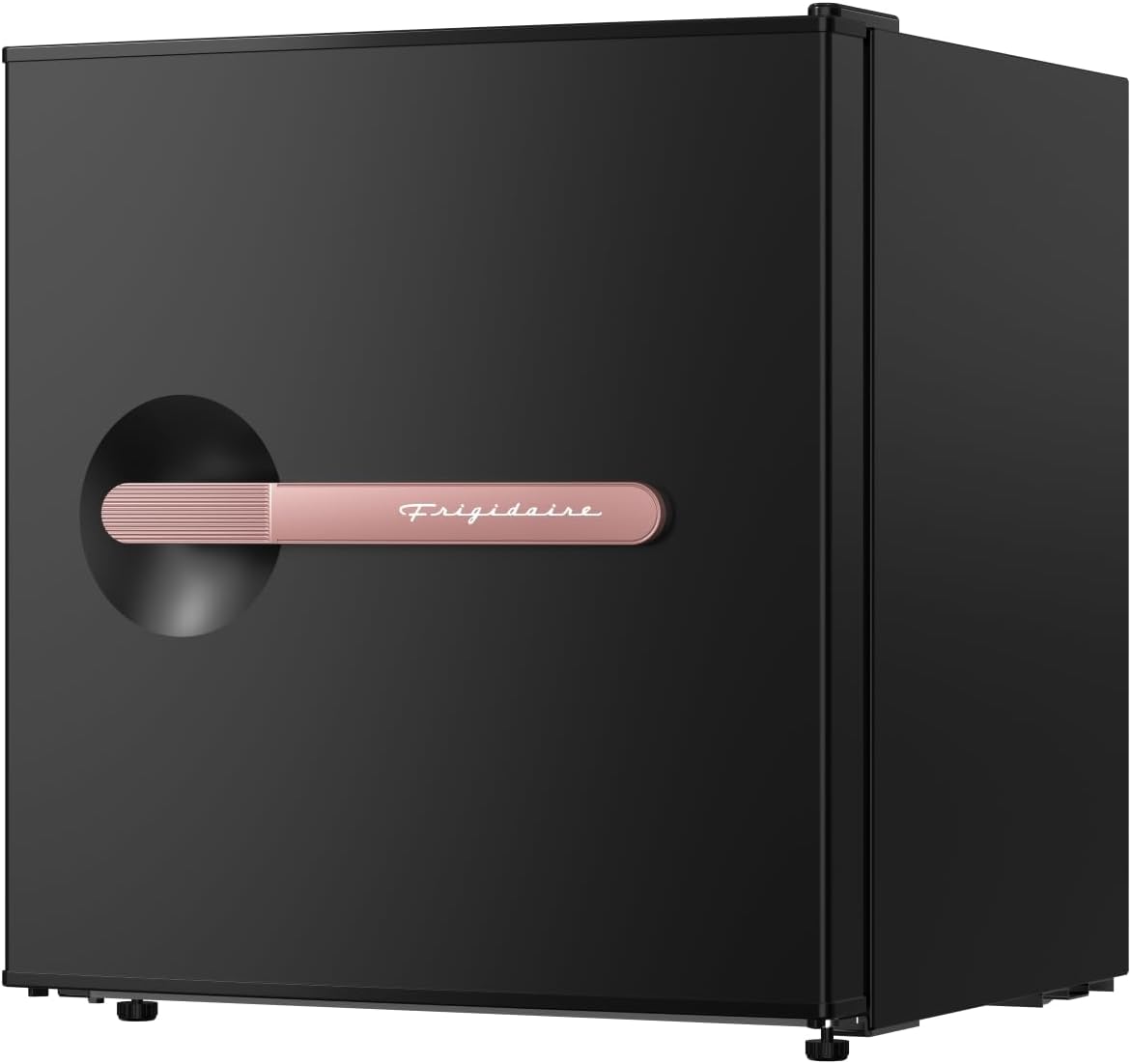 Frigidaire BLACK-ROSEGOLD Retro Mini Refrigerator-Energy Saving-Adjustable Thermostat Control-Side Mounted Bottle Opener-Ideal for Dorm, Office, RV, Garage, Apartment 1.6 Cubic Feet