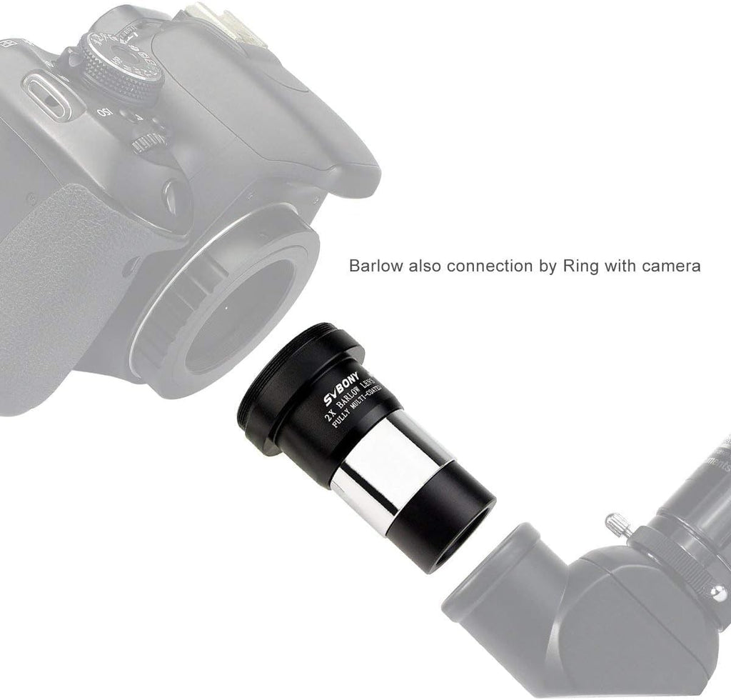 SVBONY SV205 Astrophotography Camera, 1.25' 7.05MP IMX415 Sensor, Built-in Detachable UV/IR Filter, USB3.0 CMOS Telescope Camera with 1.25' Barlow Lens 2X with Multi Coated Broadband Green Film