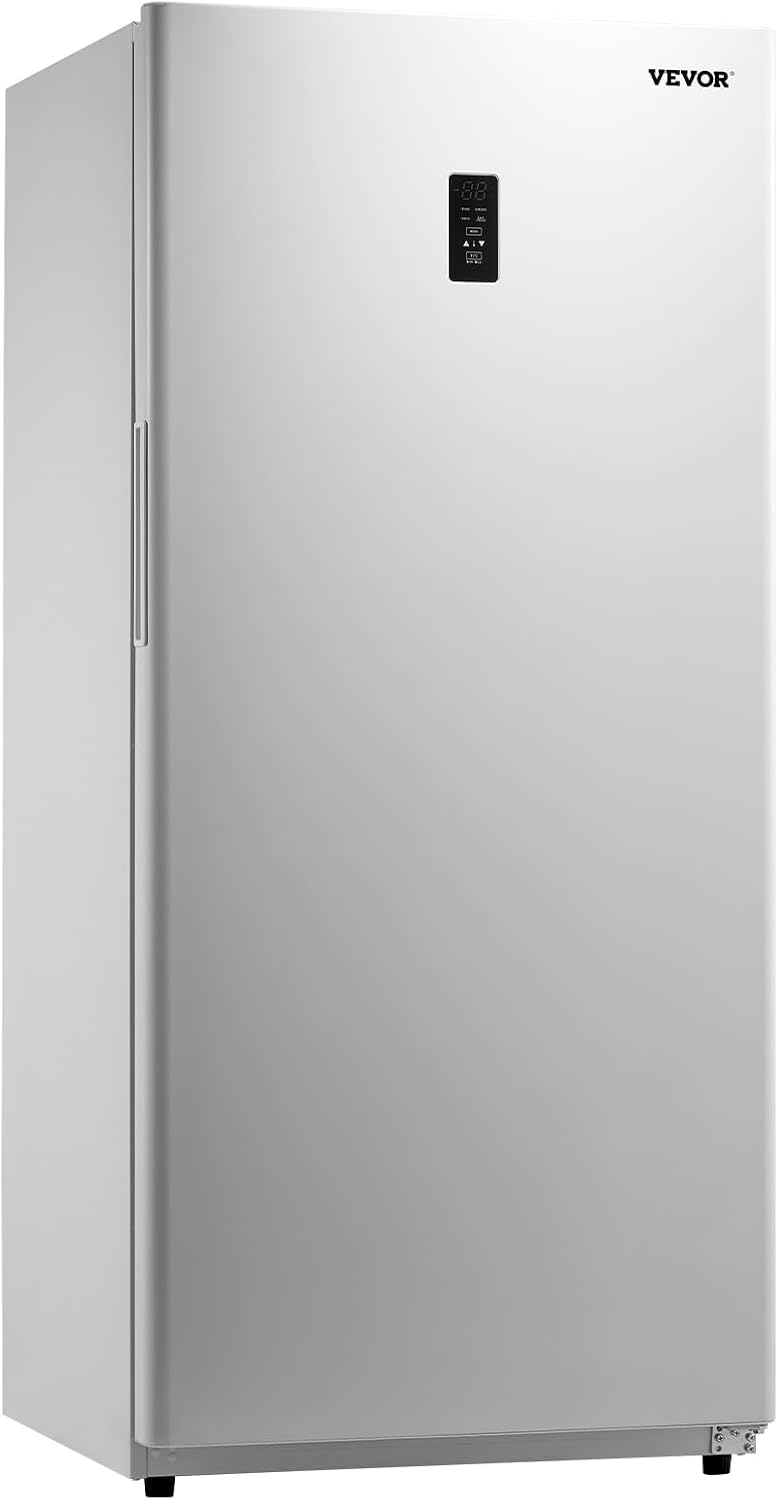 VEVOR Convertible Freezer/Refrigerator, 20.2 Cu.Ft Frost Free Upright Freezer with Temp Control Panel, Door Open too Long Alarm, Adjustable Shelves and LED, Standing Fridge for Kitchen, Office, Garage