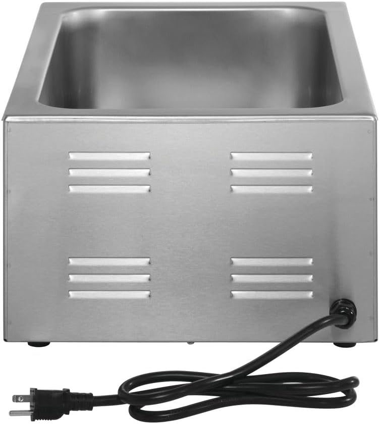 Kratos Commercial Electric Countertop Food Warmer |Large 4/3 Size Portable Steam Table Food Warmer for Catered Events |Stainless Steel | 120V, 1500 Watts (28W-532)
