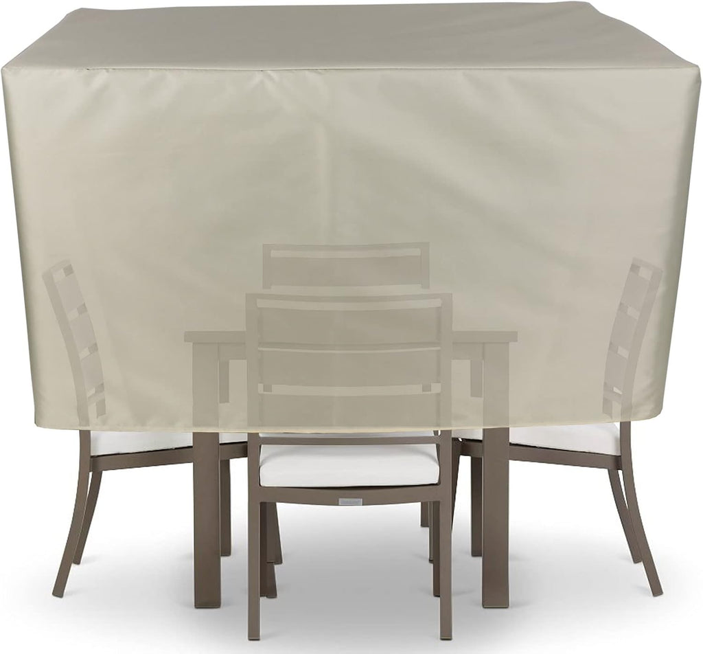 YSUEFIJO Patio Furniture Cover Rectangle 98x98x35in Garden Furniture Covers Waterproof for Rectangle Square Sofa Dining Table and Chairs, Beige Durable 420D Oxford Fabric with Storage Bag