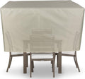 YSUEFIJO Patio Furniture Cover Rectangle 98x98x35in Garden Furniture Covers Waterproof for Rectangle Square Sofa Dining Table and Chairs, Beige Durable 420D Oxford Fabric with Storage Bag