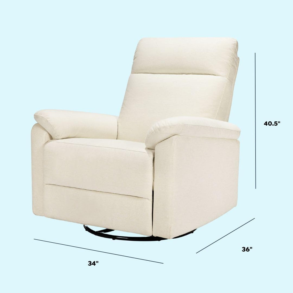 Davinci Suzy Swivel Recliner in Vanilla, GREENGUARD Gold & CertiPUR-US® Certified
