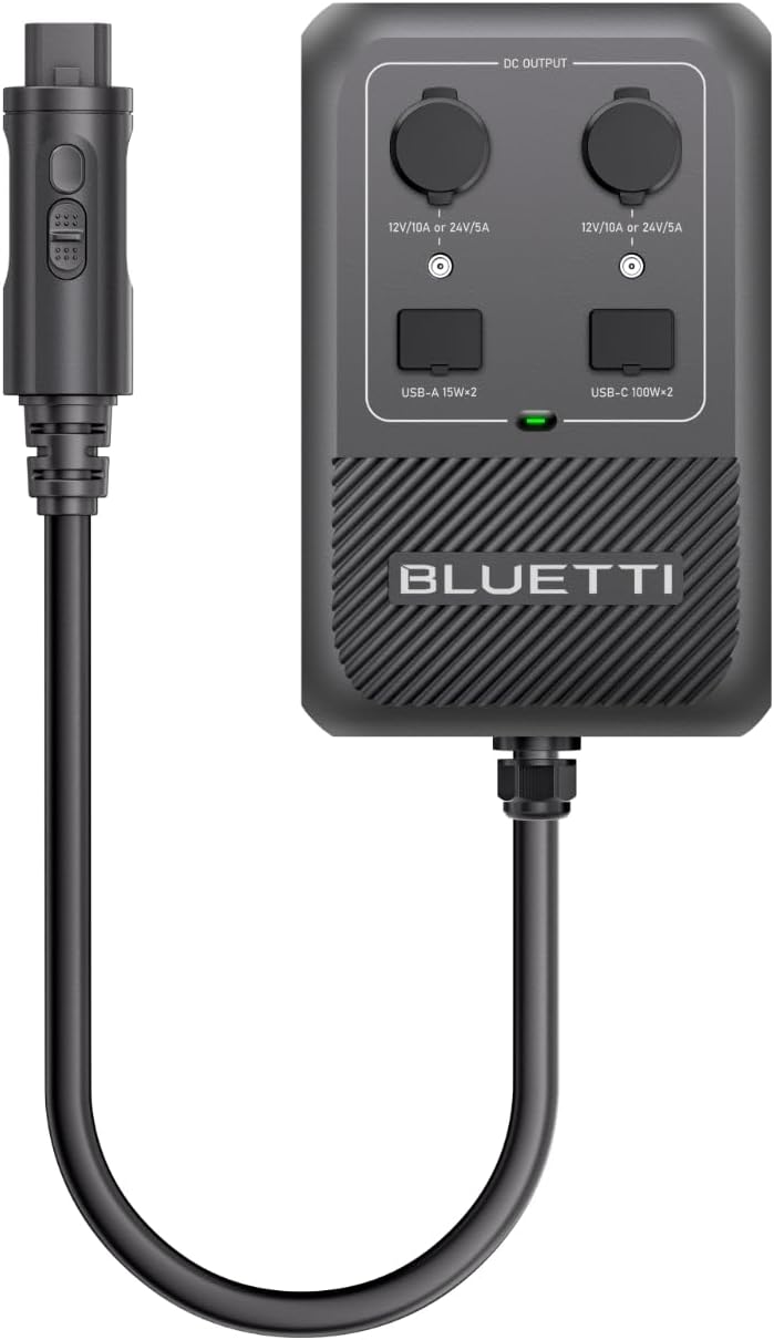 BLUETTI HUB D1 DC Power Hub, 700W Max Output w/ 12V-24V RV & Cigarette Lighter Ports, 100W USB-C, Smart App Control for Apex 300/B300K, Home & RV Off-Grid Backup
