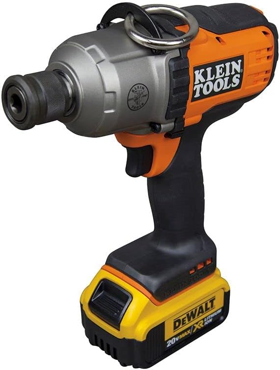 Klein Tools BAT20-7161 Cordless Impact Wrench, 500 ft-lb, Torque, 7/16-Inch Chuck, Variable Speed, Safety Lockout, DeWALT 20V Lithium-Ion Powered