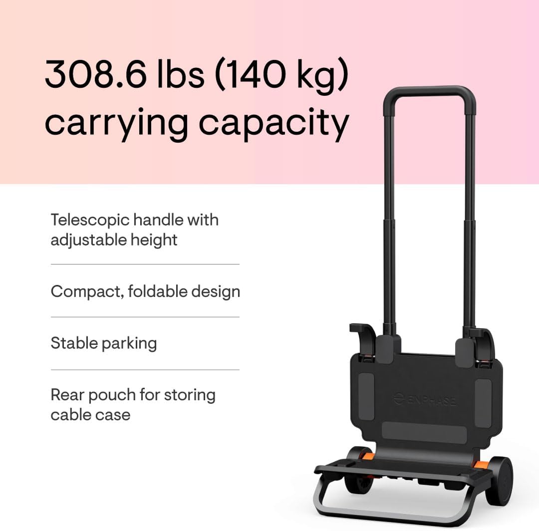 Enphase IQ PowerPack 1500Wh + IQ Cart | UL 9540A Certified Portable Power Station | Home Backup Power Outage Emergency | LFP Battery | IQ8 Microinverters | Solar Generator | Enphase App