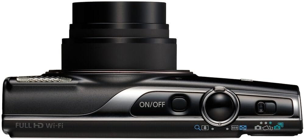 Canon PowerShot ELPH 360 HS A Digital Camera (Black) | 20.2MP CMOS Sensor, 12x Optical Zoom & Built-in Wi-Fi | Compact Point-and-Shoot for Travel & Everyday Photography (7280C001) + 64GB Card + Bag +