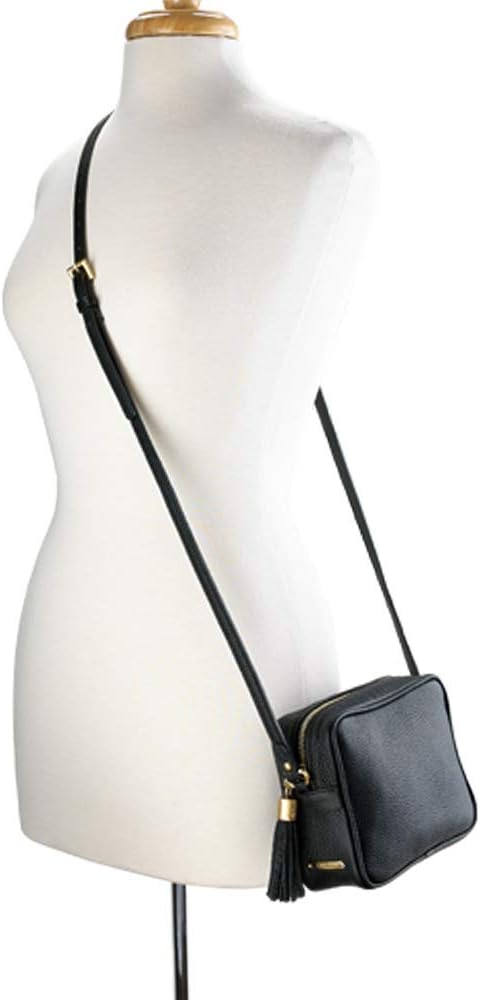 GiGi New York Handcrafted Womens Pebble Grain Leather Madison Crossbody Camera Bag