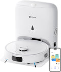V5 Robot Vacuum and Mop, Self-Emptying Robotic Vacuum Cleaner, 8500Pa Suction, Pet Hair Tangle Cutter, Laser Navigation, Cat Laser, Carpet Detection, Ideal for Hard Floor, Tile, and Carpet