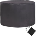 YSUEFIJO Patio Furniture Cover Black 146x39in Garden Furniture Covers Waterproof Round Table Cover 420D Oxford Fabric Anti-UV Tear-Resistant Easy to Clean for Sofa Dining Table and Chairs
