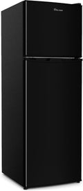 Simpli-Magic 10 Cu.Ft. Fridge with Freezer – Double Door Compact Refrigerator for Office, Dorm, Bedroom, Garage – Adjustable Thermostat, Large Capacity, Stainless Steel Finish